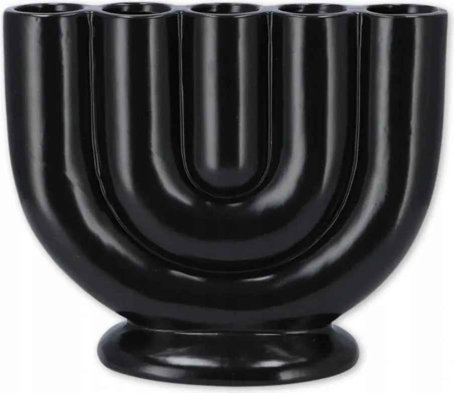 Fekete kerámia váza Bukan 21 cm