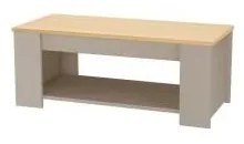 Szürke-natúr színű dohányzóasztal tölgyfa dekoros asztallappal 105x47 cm Emerald – Støraa