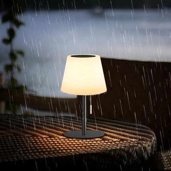 LED fényerőszabályozható napelemes lámpa LED/2W/5V USB 1200 mAh IP44 fehér/fekete