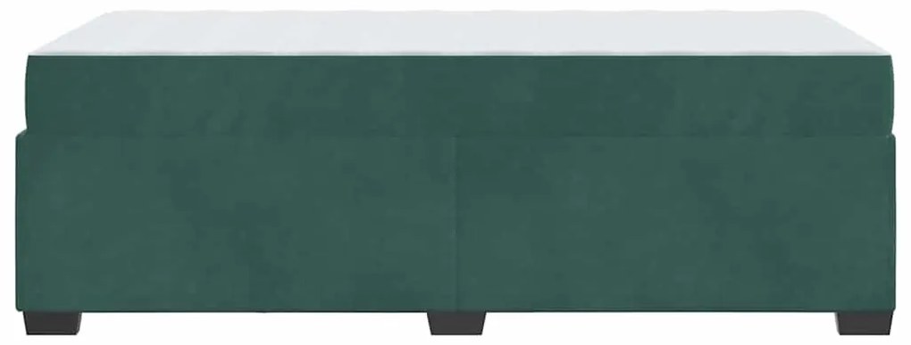 Ágykeret matraccal matracmal Sötétzöld 90 x 190 cm Bársony