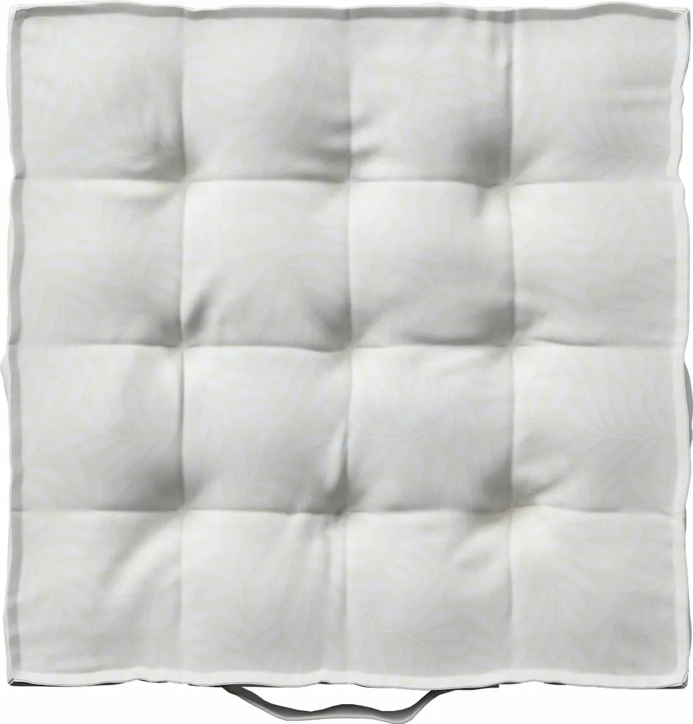 Kuba székpárna 40x6 krémfehér, levelek