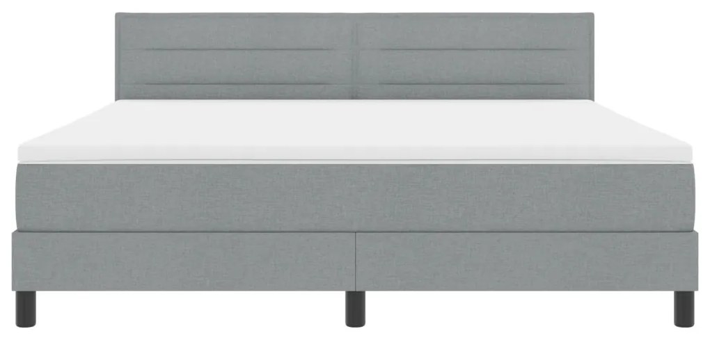 Boxspring ágy matraccal, világosszürke, 180x200 cm, szövet