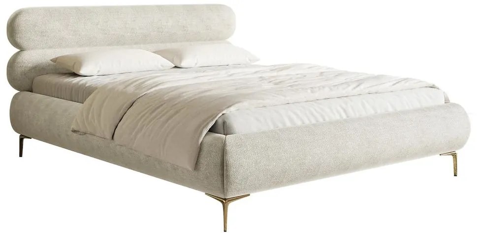 Franciaágy 140 cm Rirri 140 (ágyráccsal) (tárolóhellyel) (bézs szürke + arany). 1099857