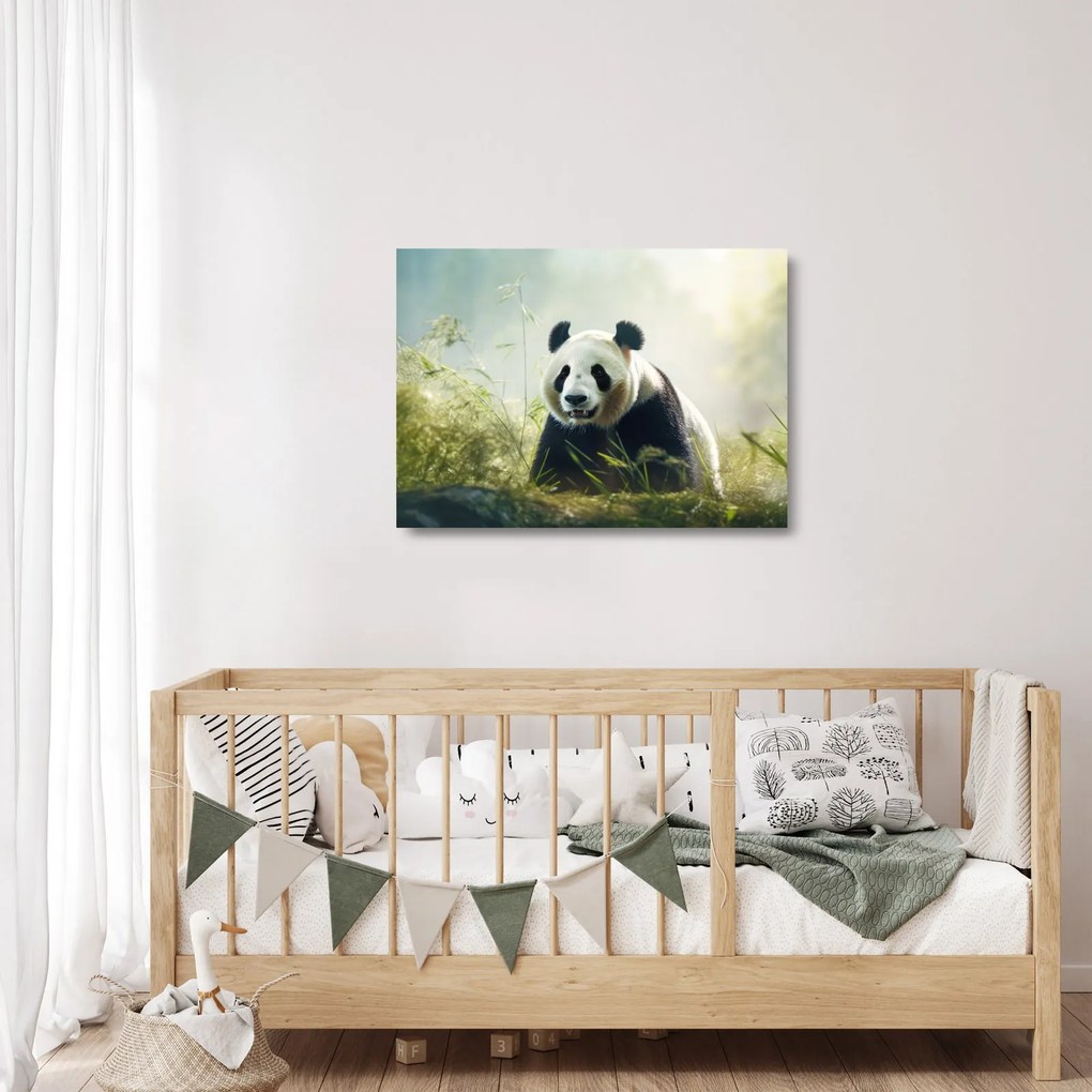 Üveg kép - Panda (70x50 cm)