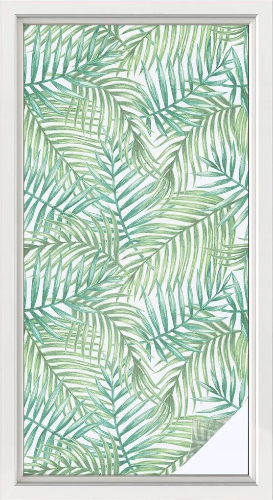 Öntapadós adatvédelmi fólia szélvédőre Zöld páfrány 50x100