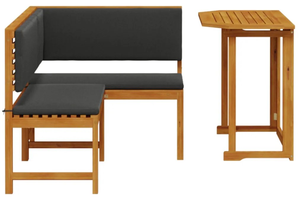 Kert Pad Készlet 2 pcs Barna tömör akácfa