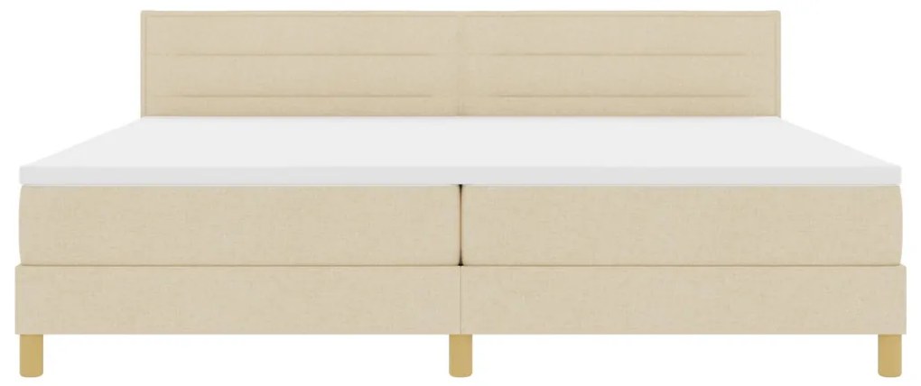 Box Spring Ágy Matraccal Krém 200x200 cm Szövet