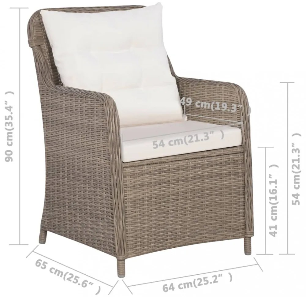 9 részes barna kültéri polyrattan étkezőgarnitúra