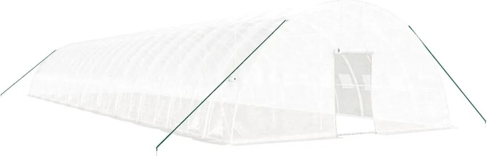 vidaXL fehér acélvázas melegház 132 m² 22x6x2,85 m