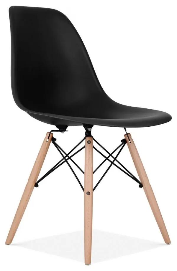 Modern műanyag szék, bükk - fekete - FJORD