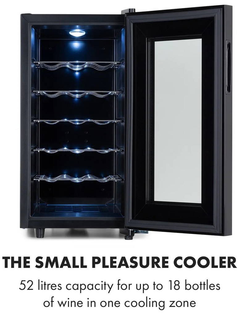 Klarstein Bellevin 18 Uno, borhűtő, 52 liter, 11 - 18 °C, 1 zóna