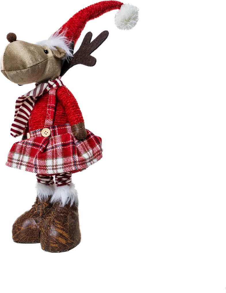 Textil rénszarvas teleszkópos lábbal 46 cm Lány