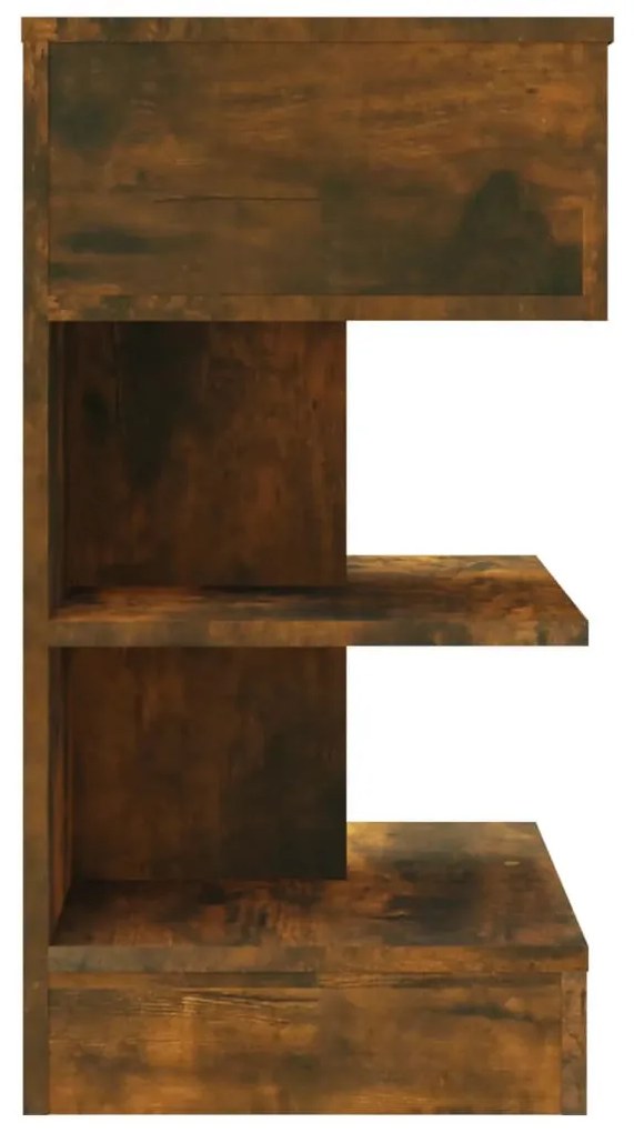 2 db füstös tölgy színű szerelt fa éjjeliszekrény 40x35x65 cm