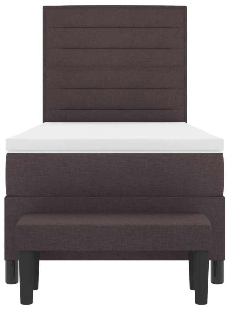 Box Spring Ágy Matraccal és Pad Dark Brown 80x200 cm Szövet