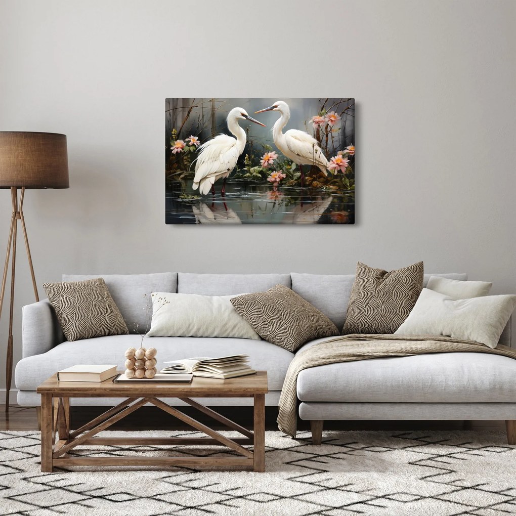 Kép - Fehér darvak (90x60 cm)