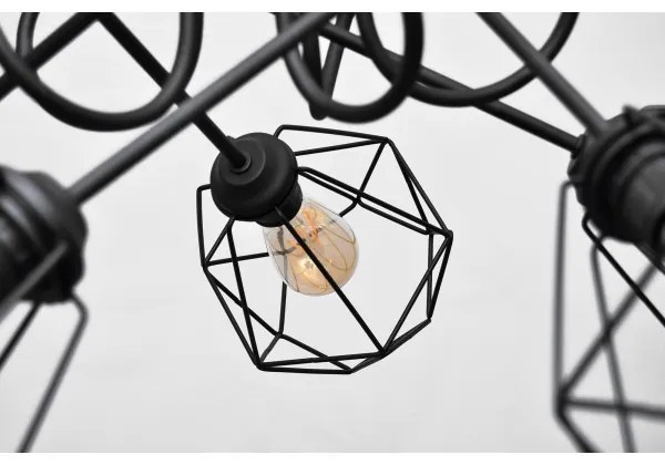 Felületre szerelhető csillár KARO 5xE27/15W/230V fekete