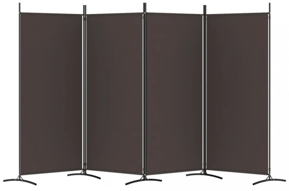 4 paneles barna szövet térelválasztó 346x180 cm