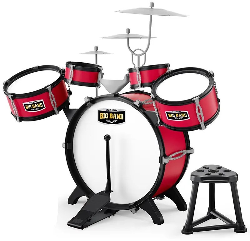 Játék dobszett székkel, bordó