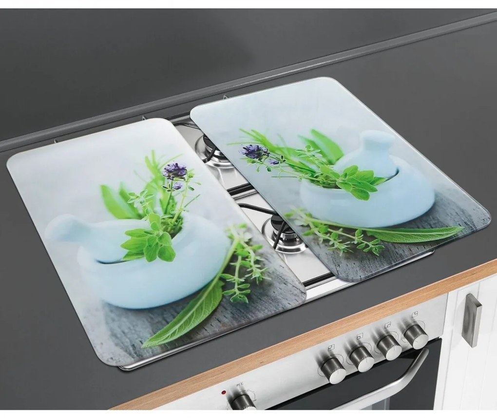 2db univerzális készlet Herb Garden tűzhelyhez, Weko, üveg / hőre lágyuló, 30 x 52 cm, többszínű