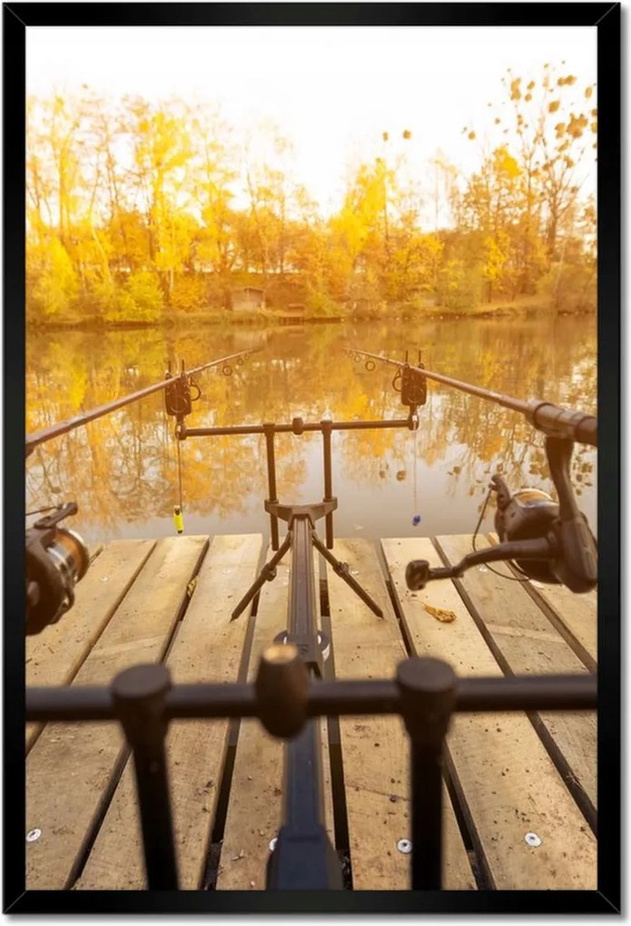 Poszterek keretben 40x60 Horgászbot a tavon