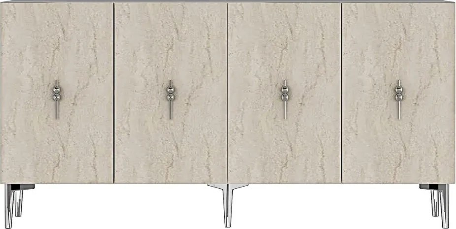 Salkım 150 - White, Travertine, Silver