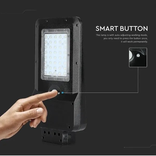 LED napelemes utcai lámpa érzékelővel LED/15W/7,4V 6000K IP65 5400 mAh