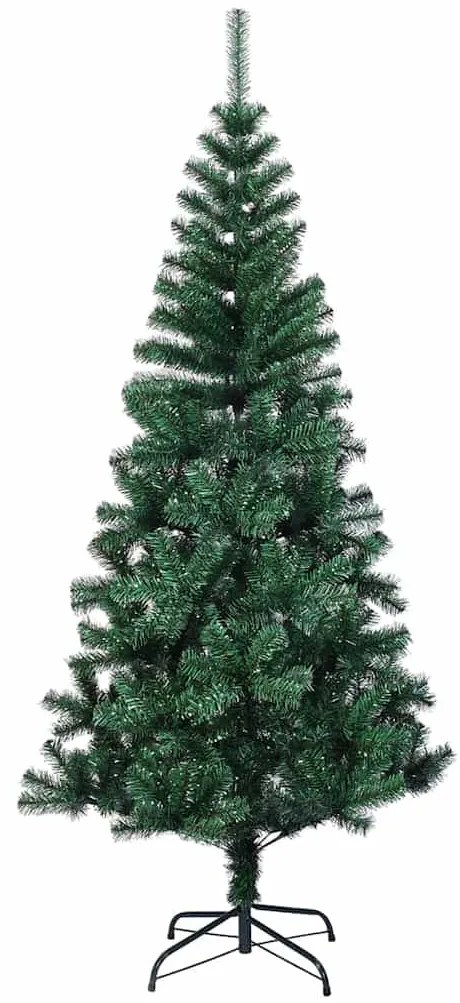 Műkarácsonyfa dekoratív vonós lámpákkal Zöld 120cm PVC