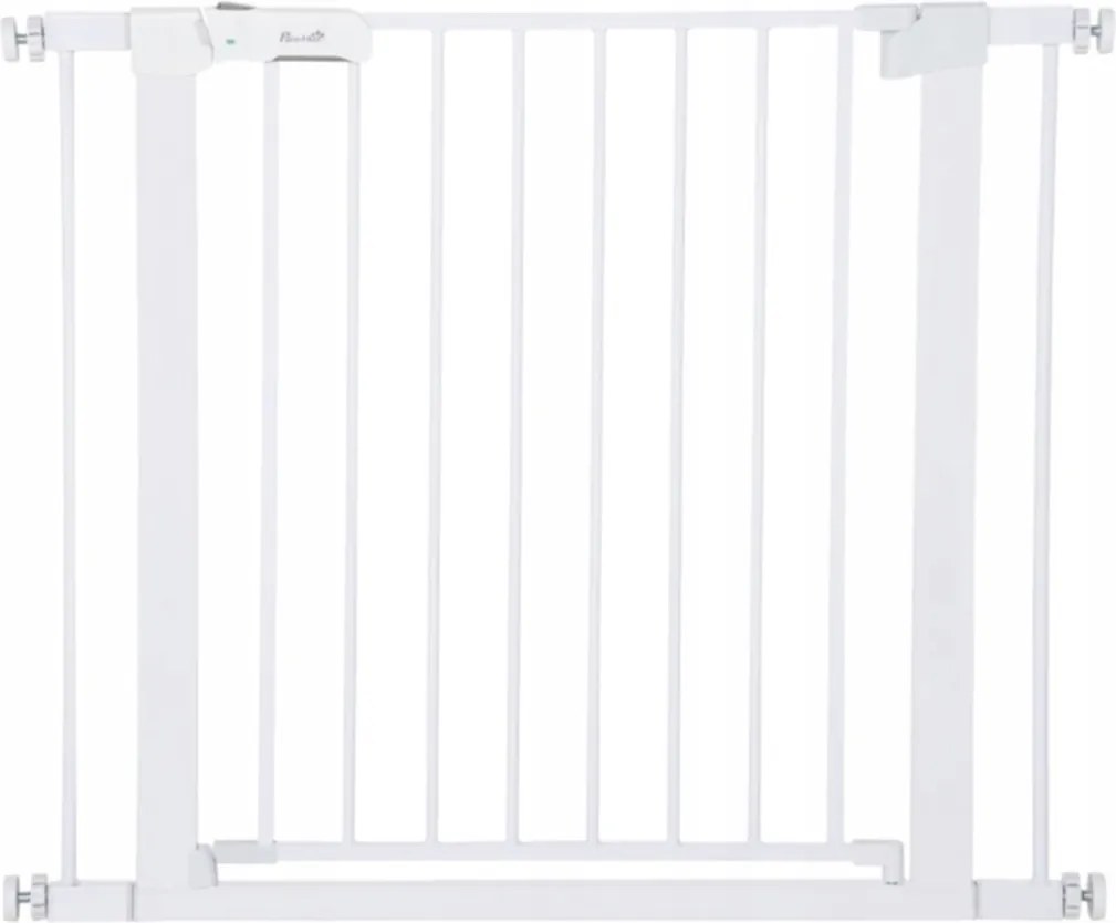 PawHut korlát ajtóval 75 – 96 cm fehér automata záródás