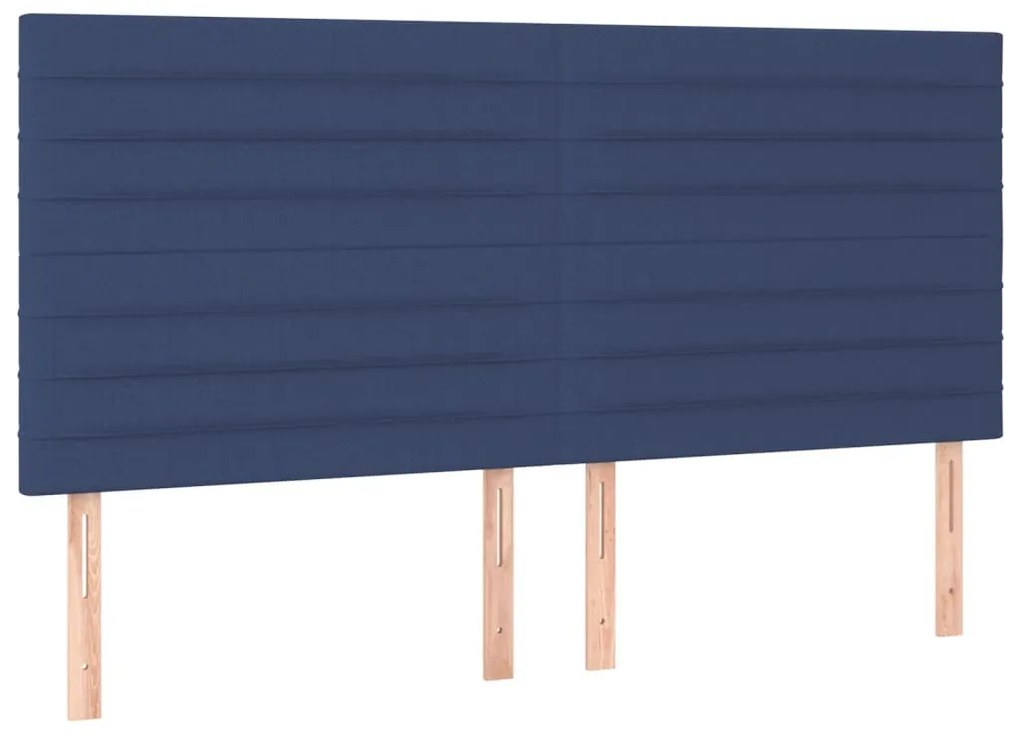 kék szövet LED-es fejtámla 160x5x118/128 cm