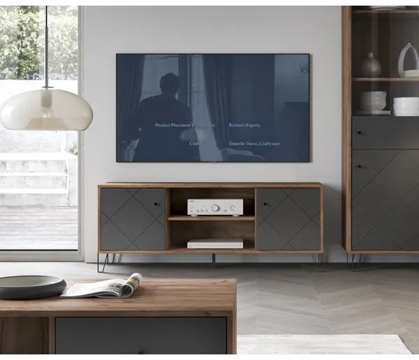 SULA TV-állvány, craft tölgy/fekete