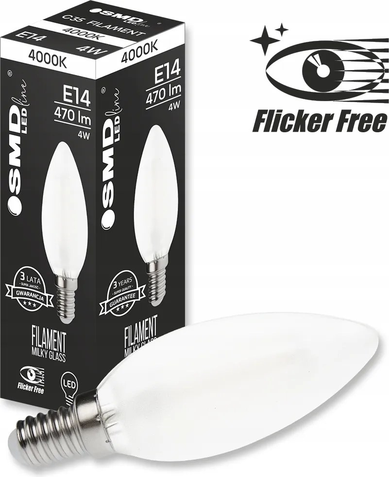 Izzó Smd LEDline E14 Filament 4W C35 Semleges