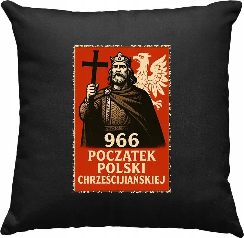 Párna Mieszko keresztelő lengyel 2 Fekete