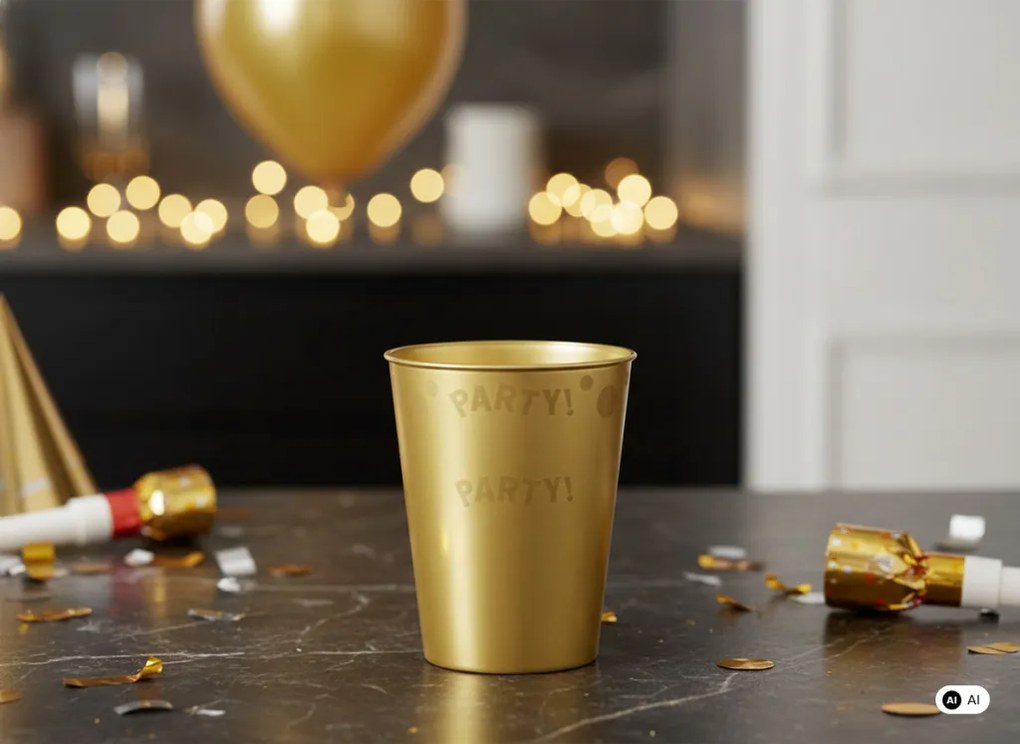 Gold, Arany micro prémium műanyag pohár 250 ml