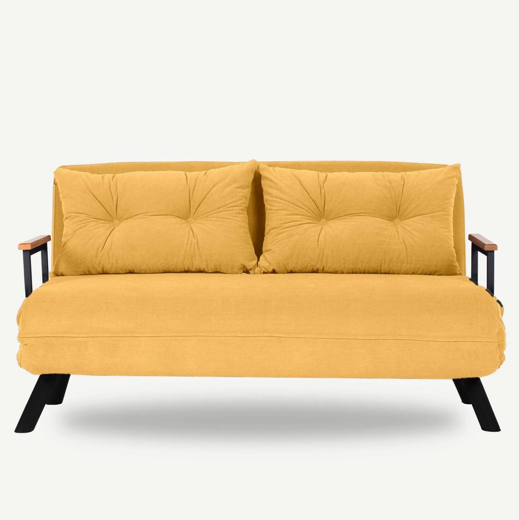 2 személyes kanapéágy Homoko 2-Seater - Mustársárga