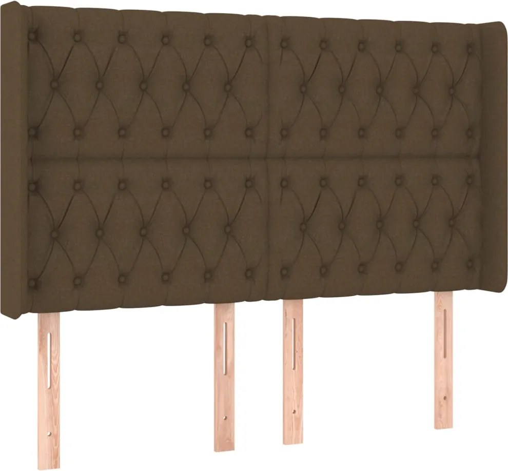 vidaXL sötétbarna szövet fejtámla szárnyakkal 147x16x118/128 cm