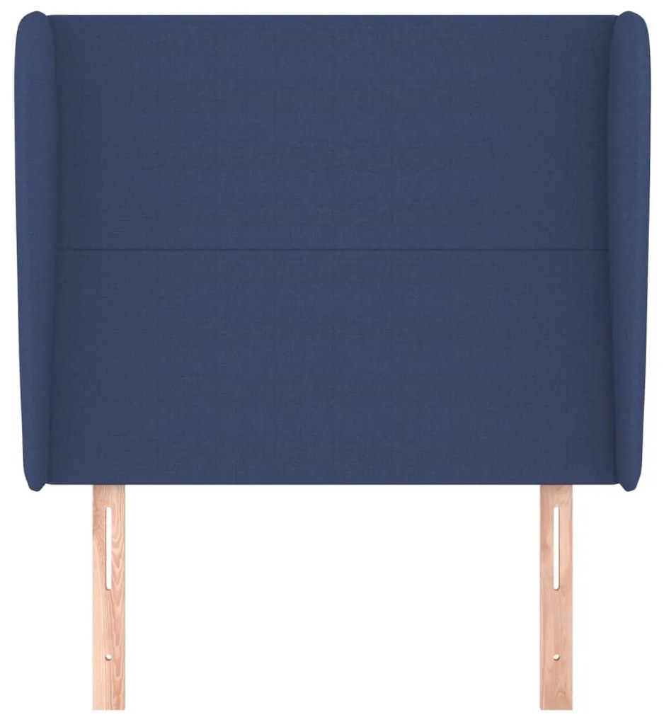 kék szövet fejtámla szárnyakkal 83 x 23 x 118/128 cm