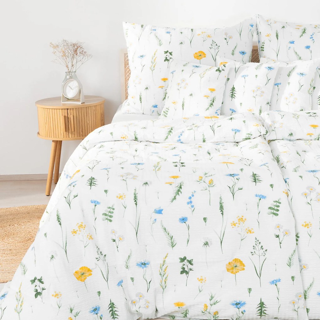 Goldea krepp ágyneműhuzat - magyar rét 140 x 200 és 50 x 70 cm