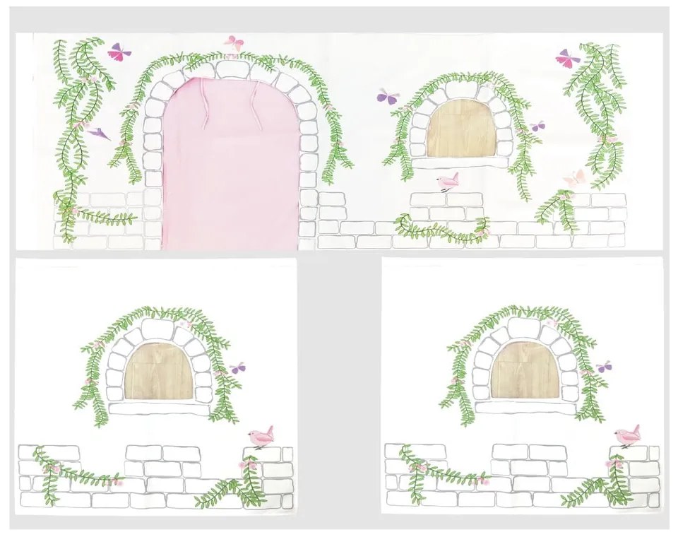 Gyerek függöny ágyhoz 3 db-os 195x75 cm Birdy – Vipack