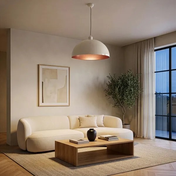 BRILAGI - LED csillár zsinóron METALO 1xE27/40W/230V átm. 40 cm bézs/réz