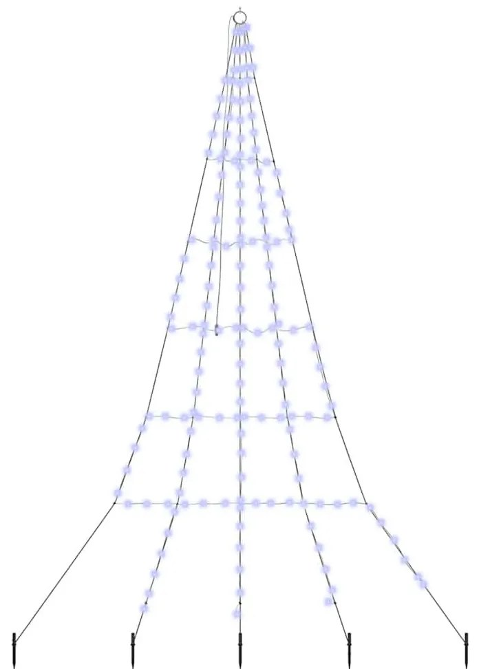 LED Karácsonyfák talajráccsal 168 LED-del Kék 300 cm Fém