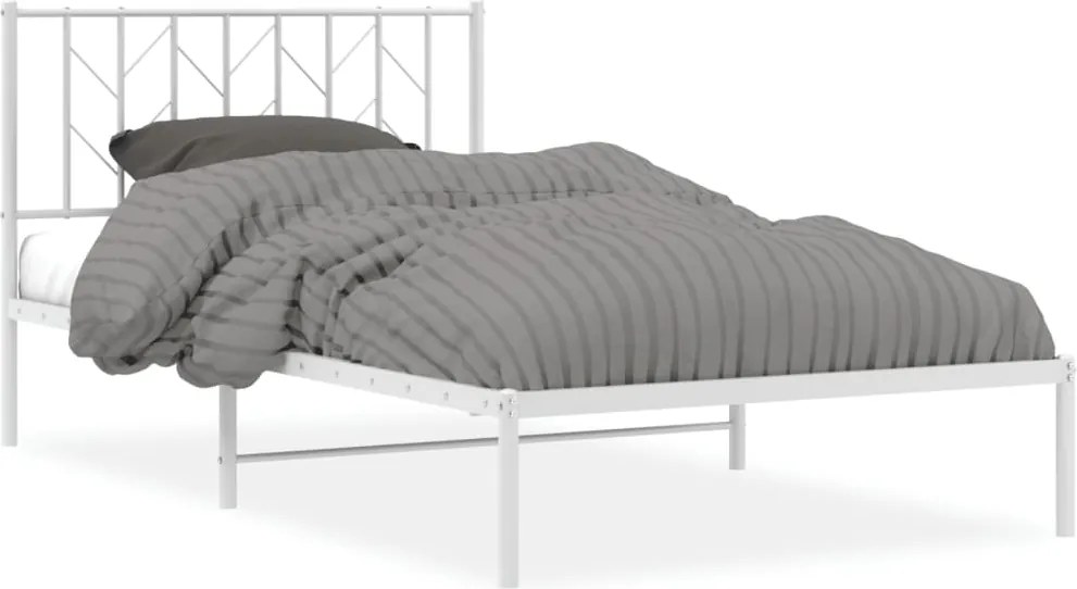 vidaXL fehér fém ágykeret fejtámlával 107x203 cm