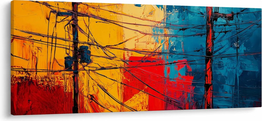 Kép - Absztrakt elektromos vezetékek (120x50 cm)