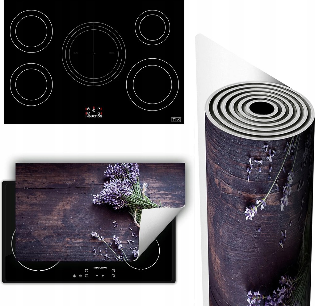 Vinil Tűzhelyvédő Szőnyeg Asztallap 90x52 levendula fa