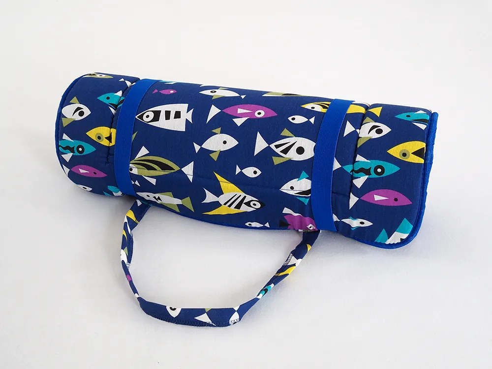 Dunyázható strandnyugágy HALAK 148x52 cm, fekete-fehér