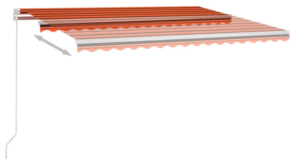 narancssárga-barna szélérzékelős és LED-es napellenző 4,5 x 3 m