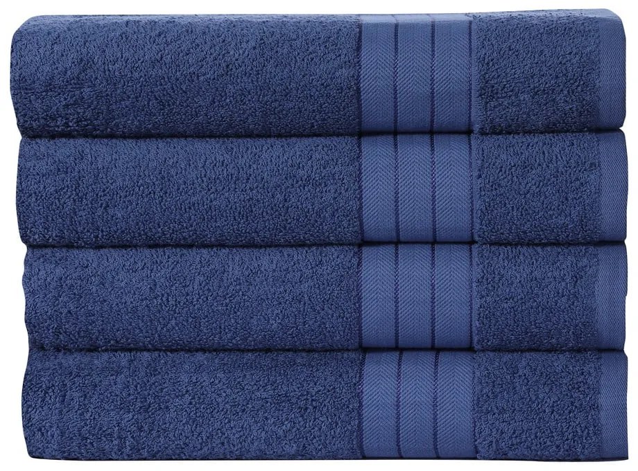 Sötétkék pamut törölköző szett 4 db-os 50x100 cm – Good Morning