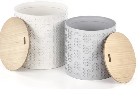 ALBA fehér/szürke dohányzóasztal