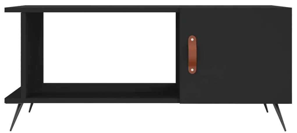 Fekete szerelt fa dohányzóasztal 90 x 50 x 40 cm