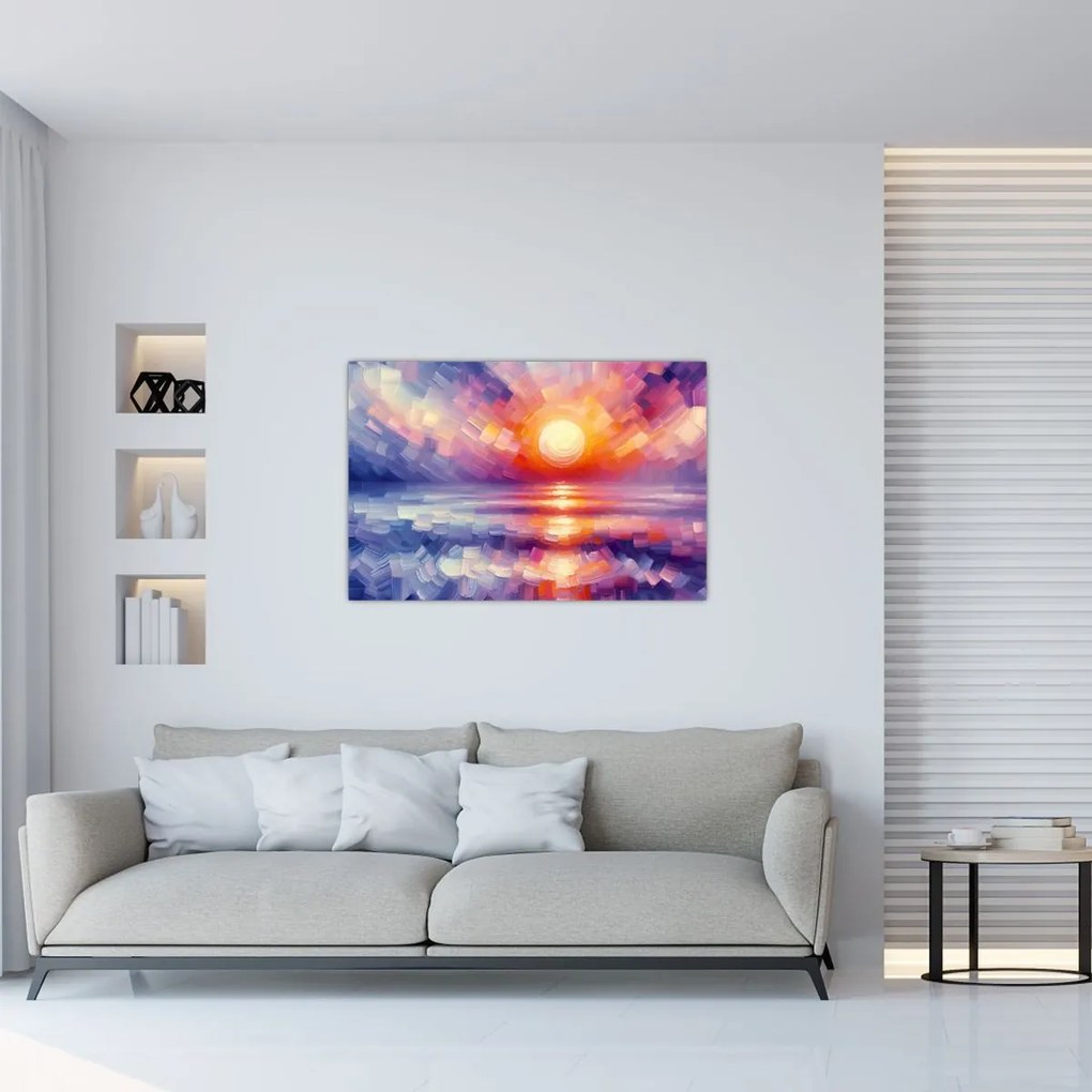 Kép - Színes művészi naplemente (90x60 cm)
