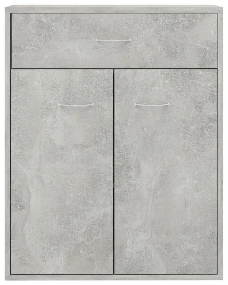 betonszürke szerelt fa tálalószekrény 60 x 30 x 75 cm